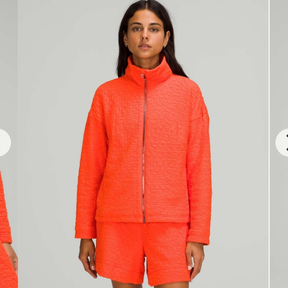 LULULEMON Rippled Full Zip Jacket Autumn Red Size 4 - Picture 2 of 15